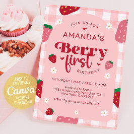 Convite Berry First Birthday Invitation, 1st Birthday 