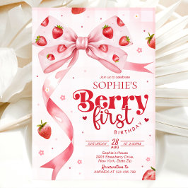 Convite Berry first birthday invitation, 1st birthday