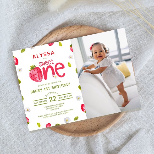 Convite Berry First Birthday Photo (Criador carregado)