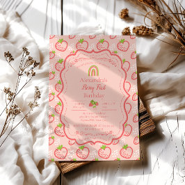 Convite Berry First Birthday primeiro aniversario Strawber