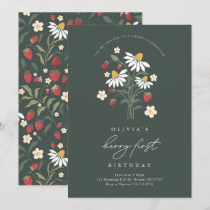 Convite Berry First Birthday Strawberry