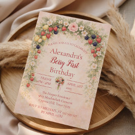 Convite Berry First Garden 1st Birthday