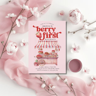 Convite Berry First Girl do Partido do primeiro aniversari