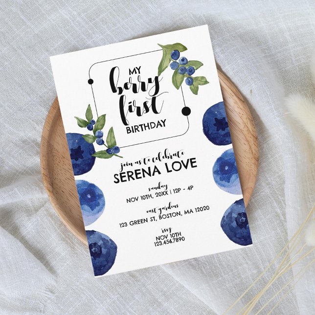 Convite Berry First | PRIMEIRO ANIVERSARIO | Aromas | Bran (Criador carregado)