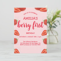Berry First | primeiro aniversario rosa de morango