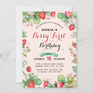 Convite Berry Lovely First Birthday
