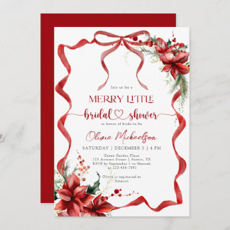 Convite Berry Merry Little Christmas Floral Bridal Shower