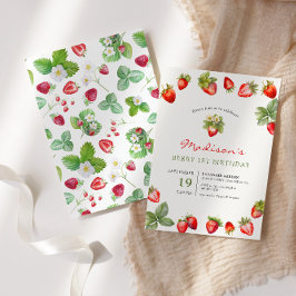 Convite Berry primeiro aniversario Strawberry
