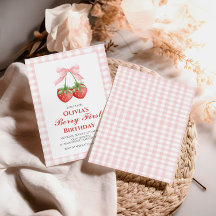 Berry Primeiro Morango Rosa Laço 1º aniversário