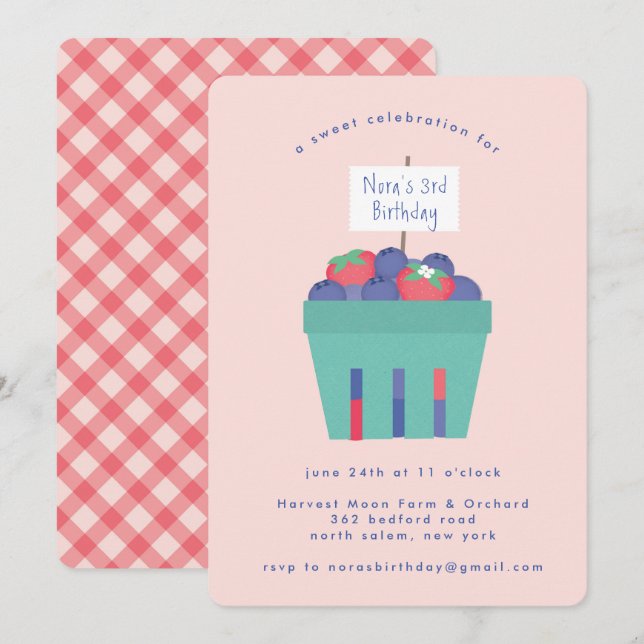 Convite Berry Sweet (Frente/Verso)