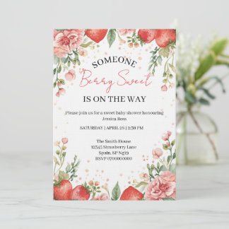 Convite Berry Sweet Baby Shower Invitation 