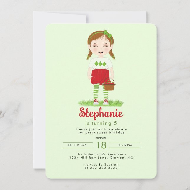 Convite Berry Sweet Birthday (Frente)