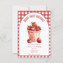 Convite Berry Sweet Birthday Strawberry Party