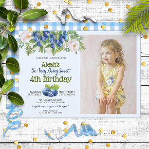Convite Berry Sweet Blueberry Theme Girl faz aniversário