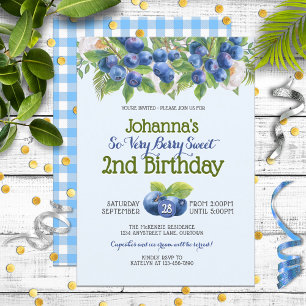 Convite Berry Sweet Blueberry Theme Girl faz aniversário