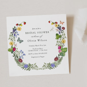 Convite Berry Sweet Boho Wildflower Chá de panela