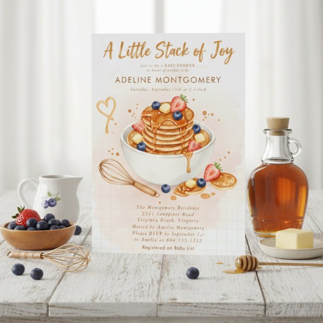 Convite Berry Sweet breakfast pancake baby shower (Criador carregado)
