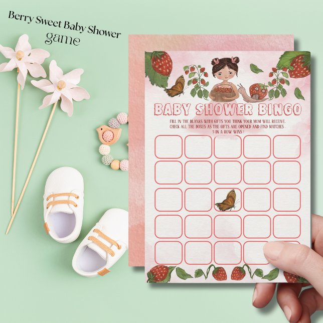 Convite Berry Sweet Chá de fraldas Bingo Game (Berry Sweet Baby Shower Bingo Game Invitation)