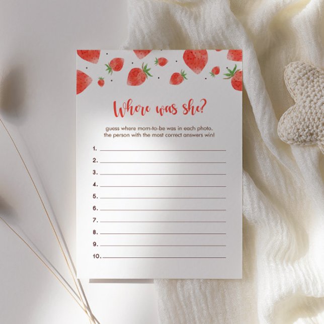 Convite Berry Sweet Chá de fraldas Games, Onde Ela Estava  (Criador carregado)