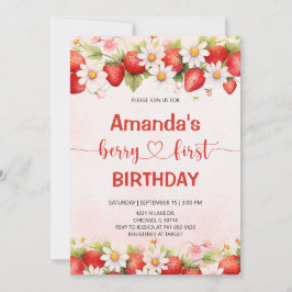 Convite Berry Sweet First Birthday