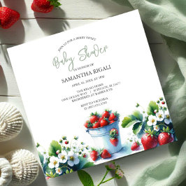 Convite Berry Sweet Gênero Neutro Chá de fraldas de Verão