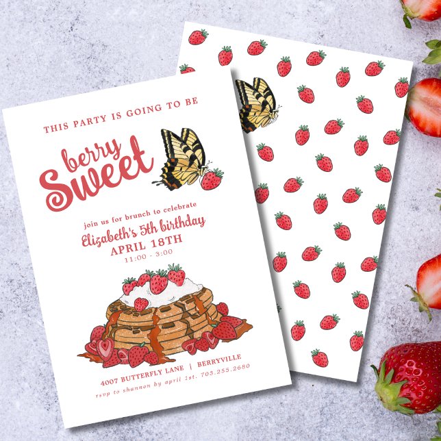 Convite Berry Sweet Girl's Birthday Brunch (Criador carregado)