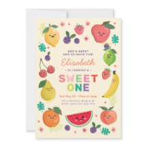 Berry Sweet One Birthday convida Rainbow Cute Frut