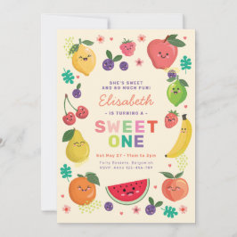 Convite Berry Sweet One Birthday convida Rainbow Cute Frut
