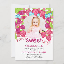 Convite Berry Sweet One Mixries Girls primeiro aniversario