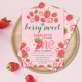 Convite Berry Sweet Pink, Partido do primeiro aniversario 