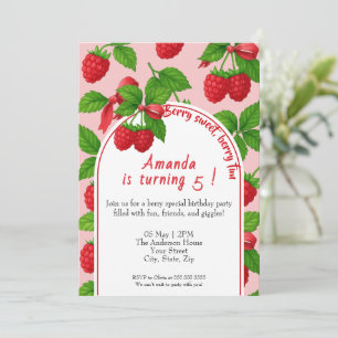 Convite Berry Sweet Raspberry Aniversário de criança Convi