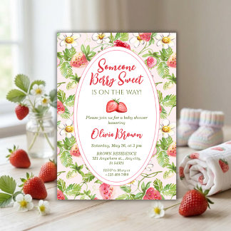 Convite Berry Sweet Strawberry Baby Shower