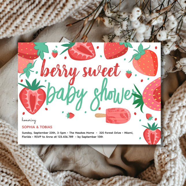 Convite Berry sweet strawberry baby shower (Criador carregado)