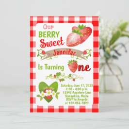 Convite Berry Sweet Strawberry Birthday