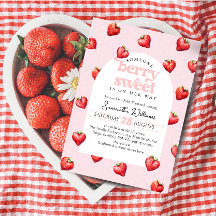 Berry Sweet Strawberry Heart Girl Chá de fraldas