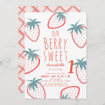 Berry Sweet Strawberry Red White primeiro aniversa