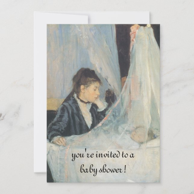 Convite Berthe Morisot, Chá de fraldas Elegante (Frente)