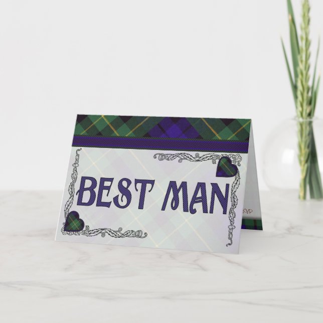 Convite Best Man - Invitation - Scottish Tartan Barclay (Frente)