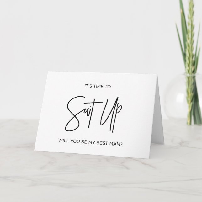Convite Best Man Wedding Proposal Card Best Man Asking (Frente)