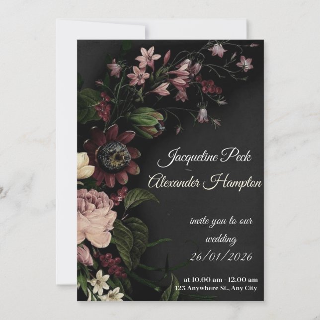 Convite best wedding purple card (Frente)