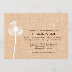 Convite Best Wishes Burlap Baby Shower Invitation