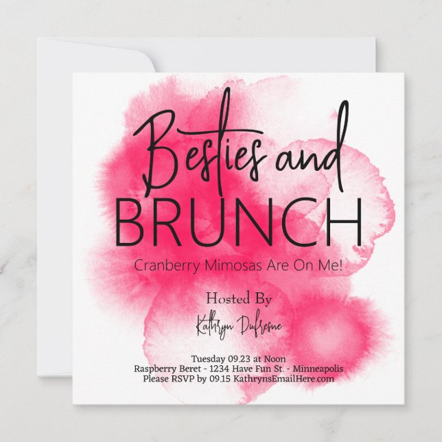 Convite Besties e Brunch Personalizados (Frente)