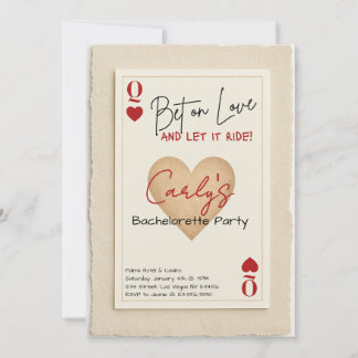 Convite Bet on Love Casino Bachelorette Invitation