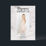 Convite Bétula Branca Rústica Foto Moderna Jantar Doce 16<br><div class="desc">Personalize do jeito que você quiser.</div>
