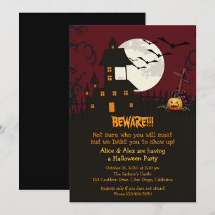 Convite Beware Hauned House Halloween Party