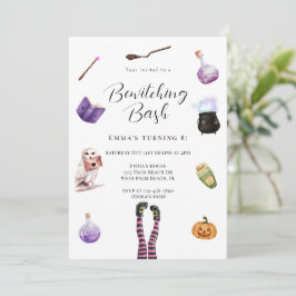 Convite Bewitching Bash Halloween WitParty