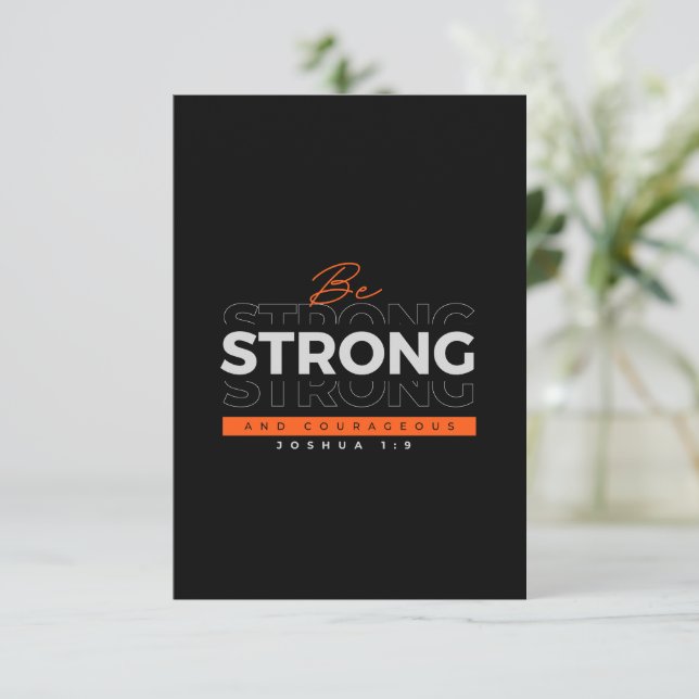 Convite Bíblia verso Joshua 1:9 (Em pé/Frente)