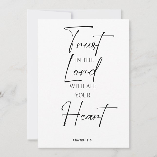 Convite Bíblia verso Proverbs 3 confiança no senhor (Frente)