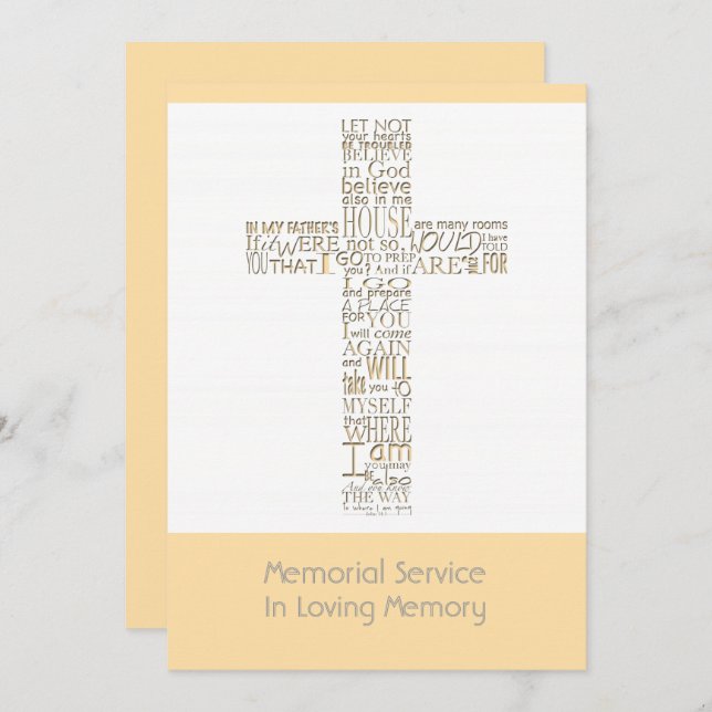 Convite Bíblias Versos do Serviço Memorial John 14 11 (Frente/Verso)