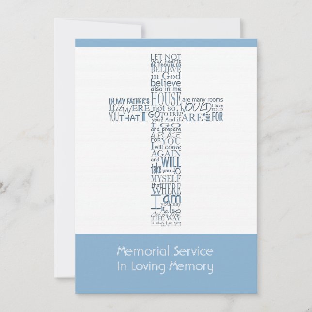 Convite Bíblias Versos do Serviço Memorial John 14 9 (Frente)